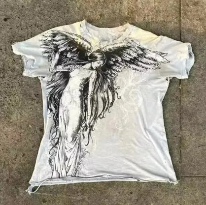 Men's short sleeve cartoon print t-shirt in colour HQ929 on a hanger