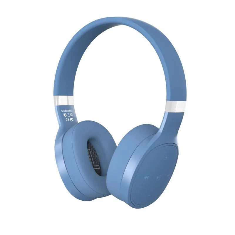 Folding wireless Bluetooth sports headset shown in black, white, grey, and blue colour variations