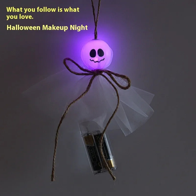 Halloween LED lighting chain with battery box and ghost-coloured lights for venue decoration
