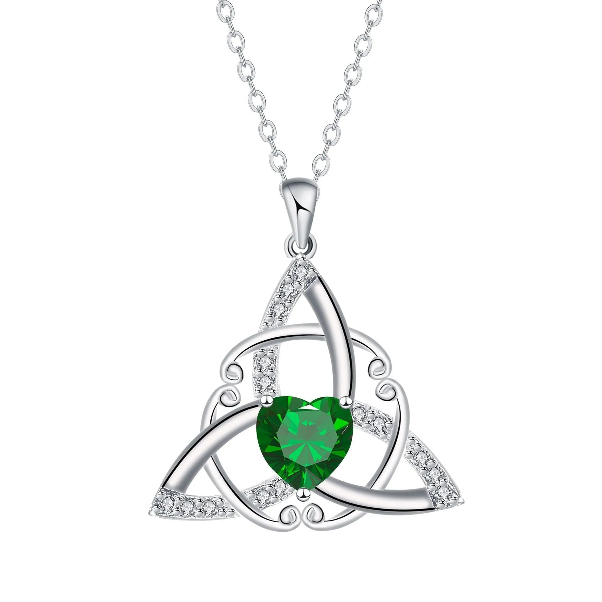 Geometric Celtic knot pendant necklace for women in copper with electroplated colour finish