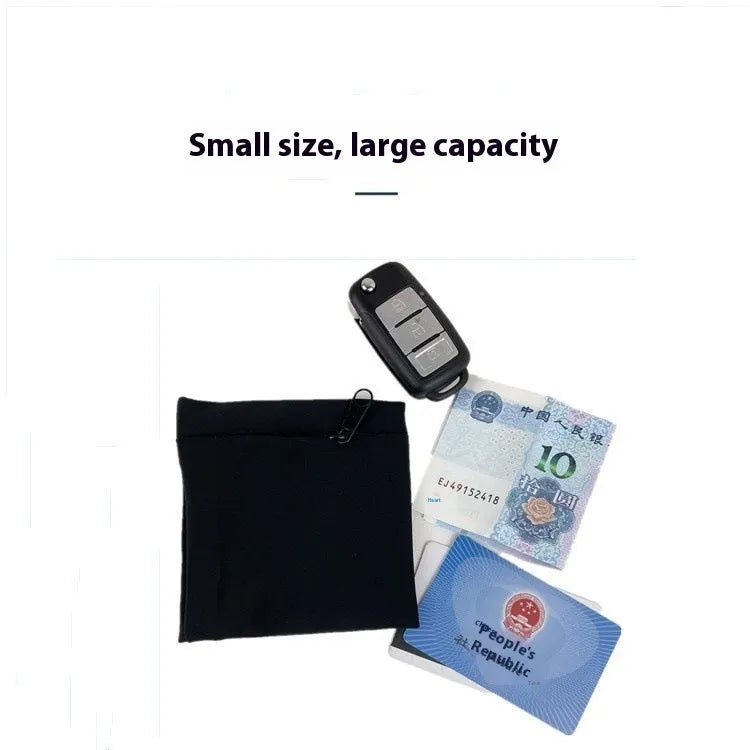 Camping fitness arm wallet wrist bag measuring 10 by 10.5 centimetres.