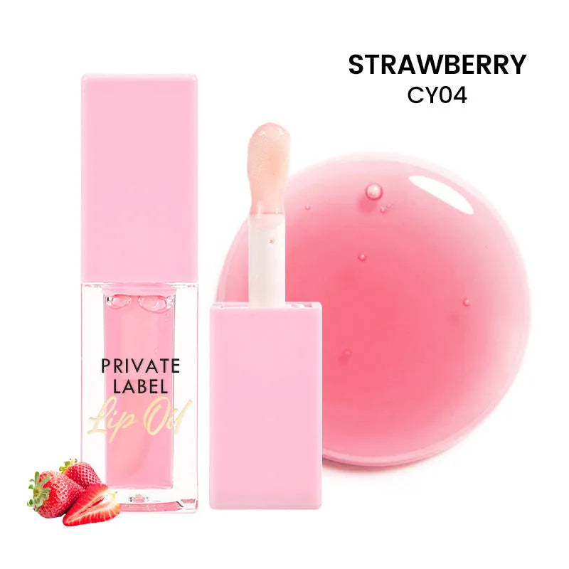 Women's transparent lip gloss in six fruity shades with 6ml tubes