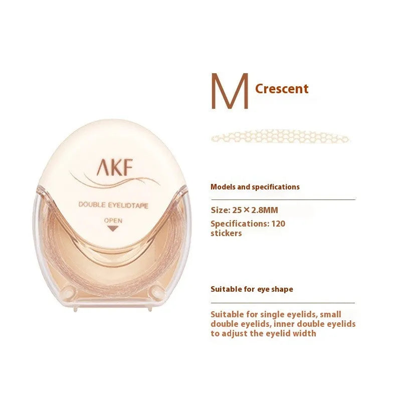 Invisible lace double eyelid stickers in three shades creating natural-looking creases