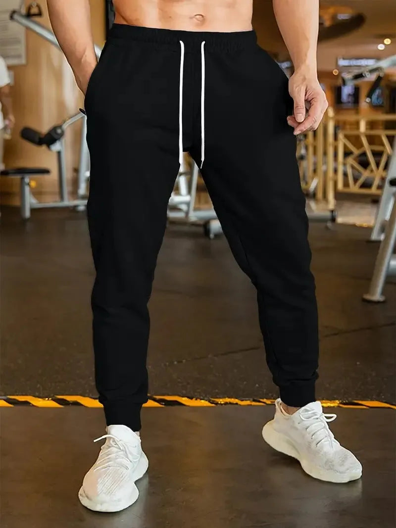 Men's linen leisure trousers with 3D pattern and drawstring waist in loose fit