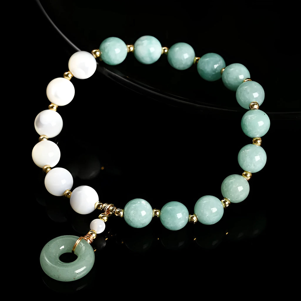 Natural Burma jade safety buckle bracelet blue copper 8mm for women