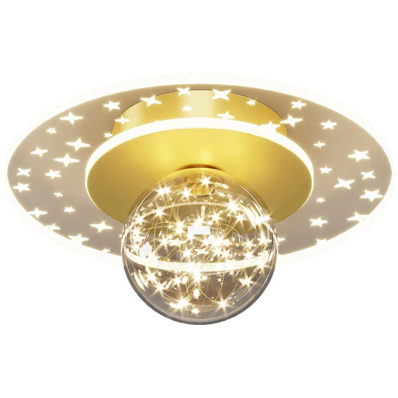 Modern LED ceiling lamp with wireless remote control for hallways in gold, black, or white finish