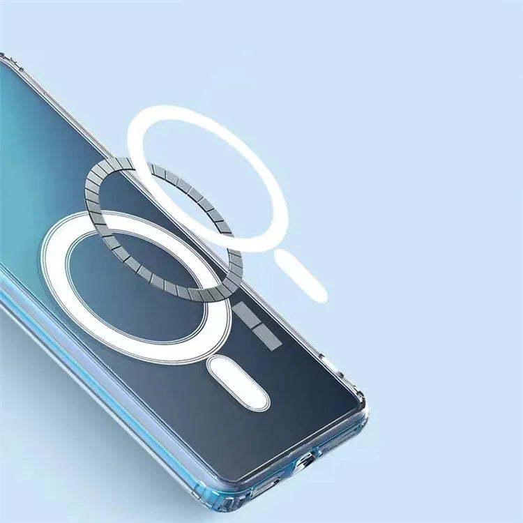 Transparent MagSafe magnetic phone case for Samsung Galaxy S21, S22, S23 smartphones