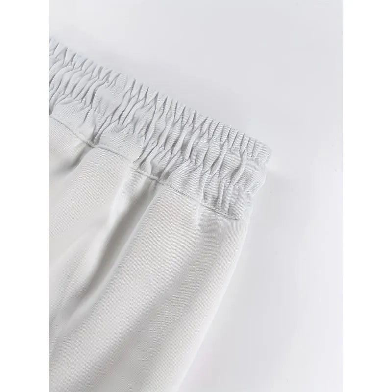 Men's loose solid colour corduroy trousers with a linen blend and fire retardant feature.