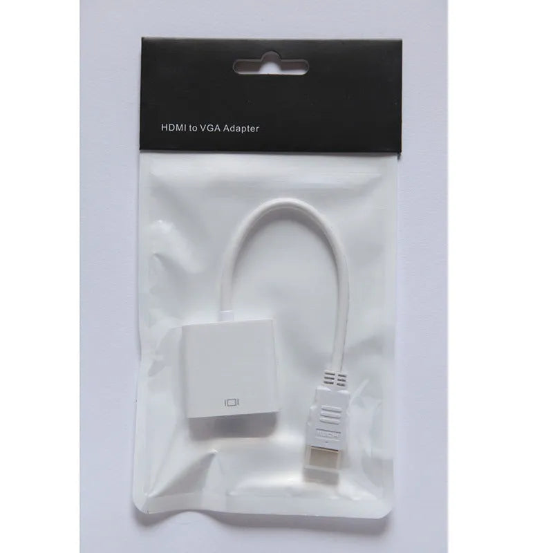 HDMI to VGA converter cable with 30cm length and black or white colour option