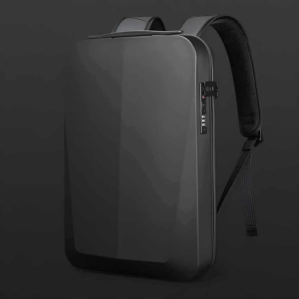 PC blister hard case computer bag with combination lock in silver, 45x30x8cm, business commuting style