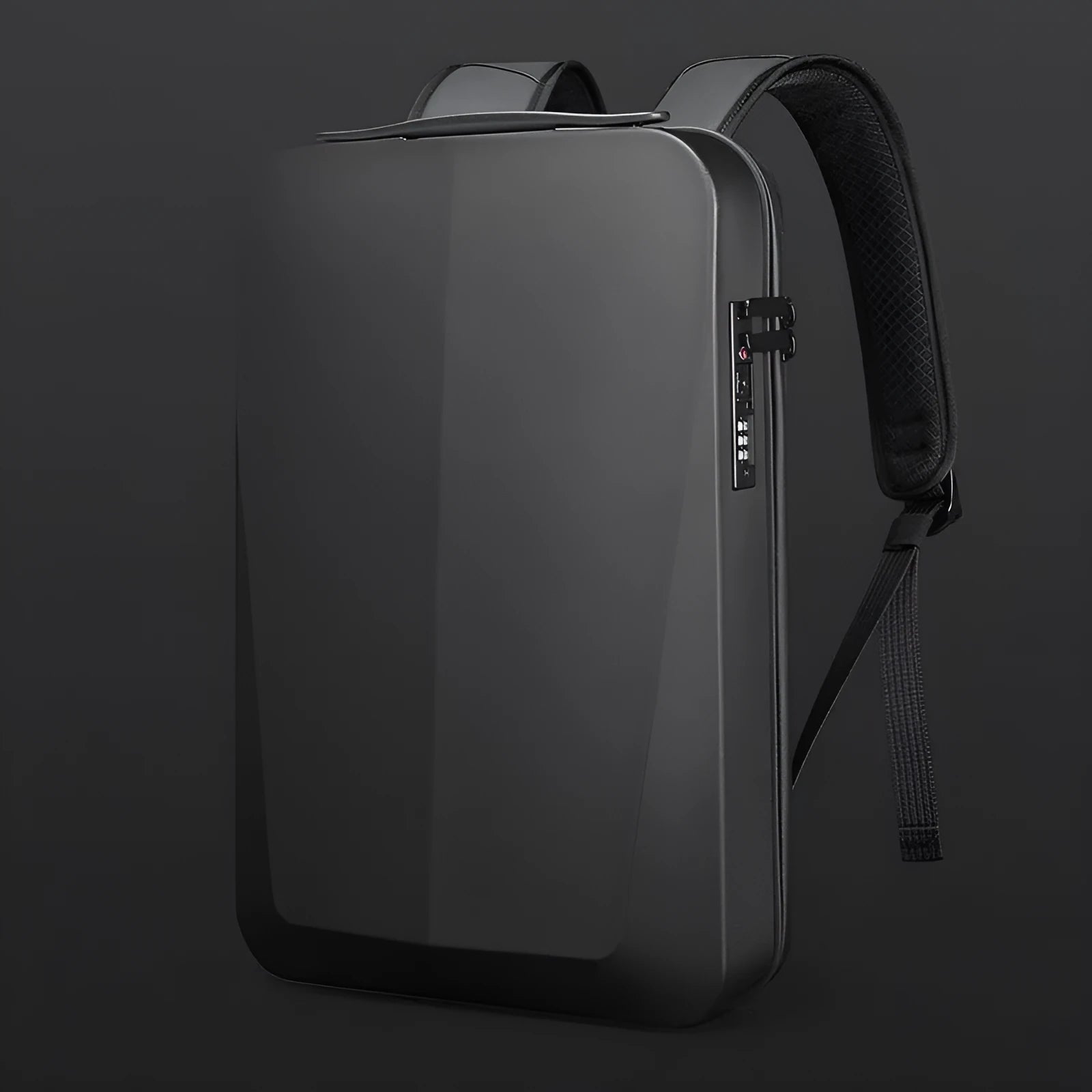 PC blister hard case computer bag with combination lock in silver, 45x30x8cm, business commuting style