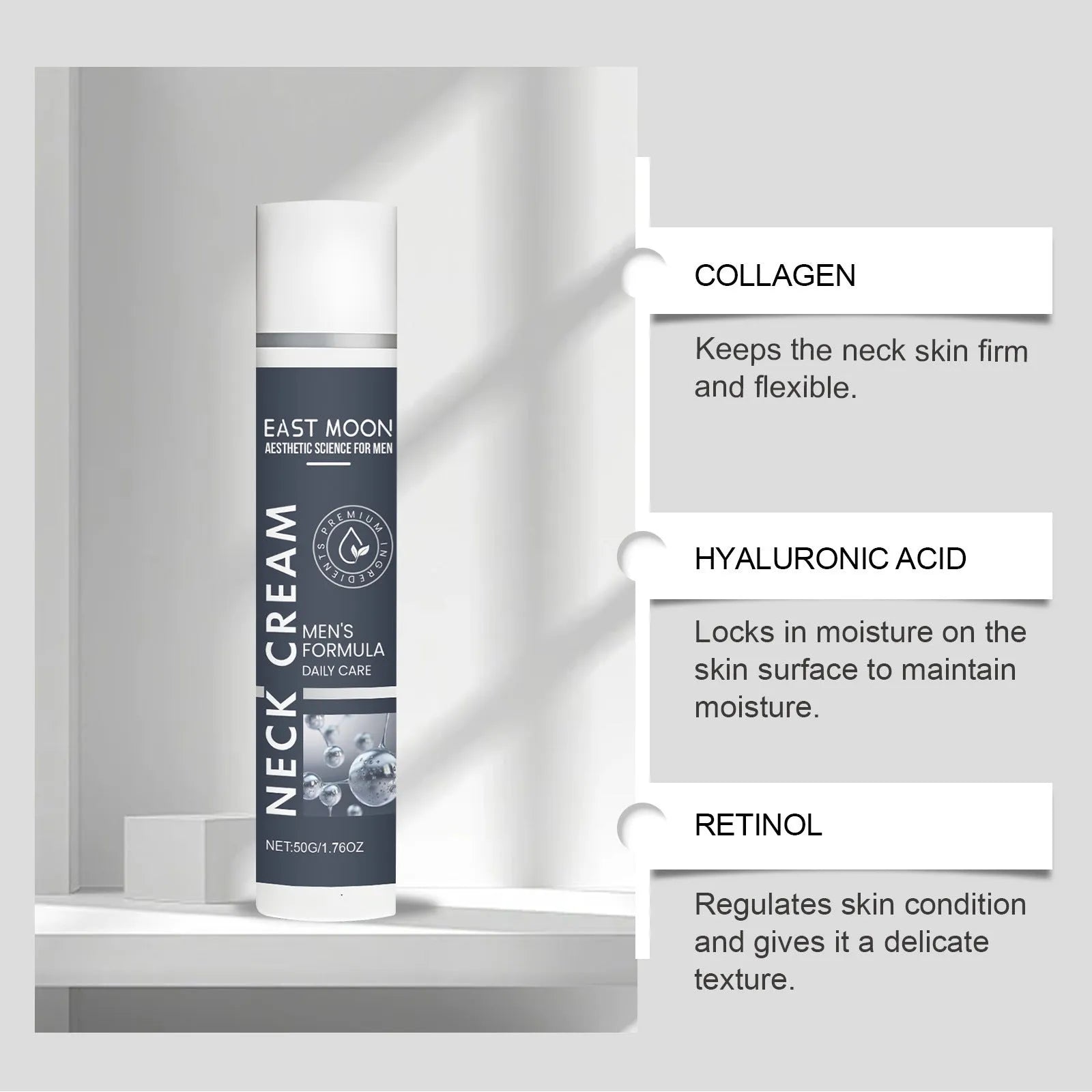 Men's Neck Stretch Neck Cream 50g pot with collagen and retinol