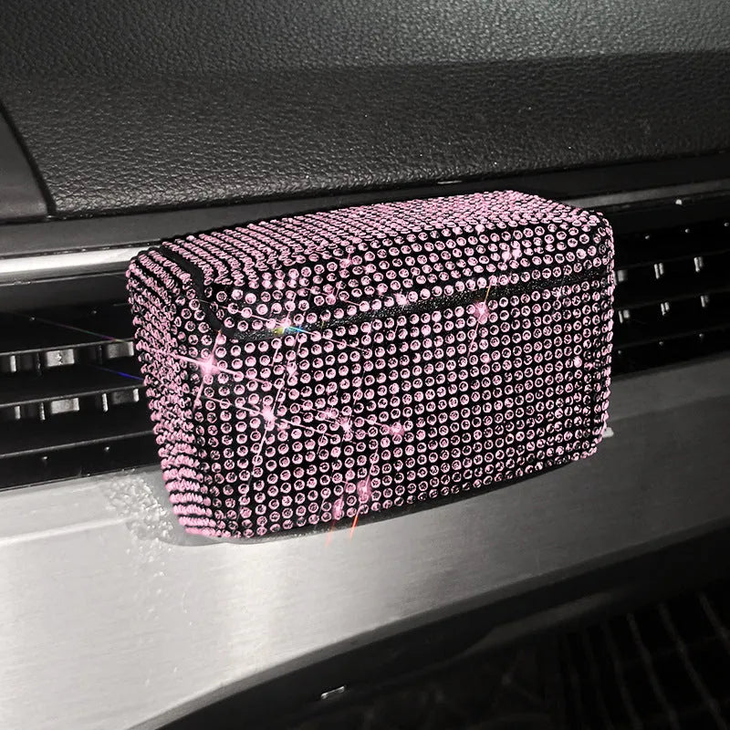 Car ashtray with covered outlet in plastic, showing colour diamond options at 10cm by 7cm by 5cm size.