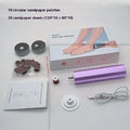 Callus exfoliating manicure equipment kit with grinding wheels in pink, black, or purple colour options