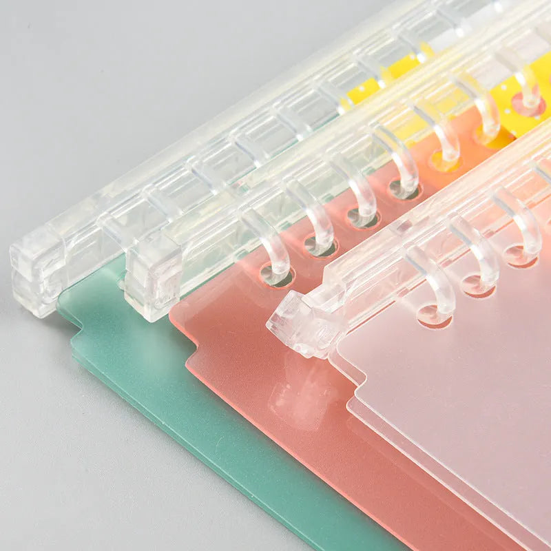 Plastic flipbook frosted cover clip for A5 loose leaf binding in transparent colour