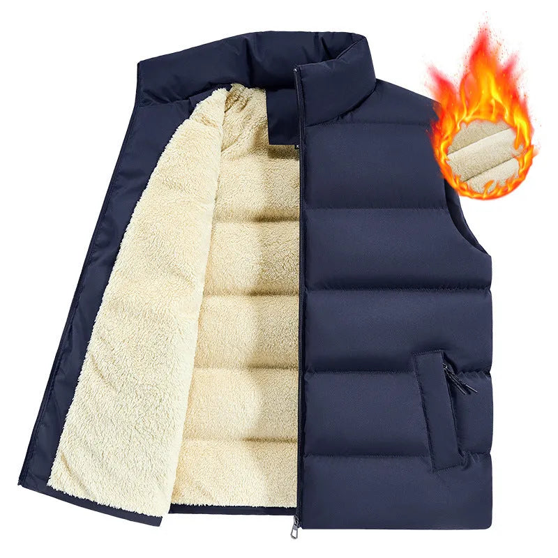 Men's striped lambswool waistcoat in black colour showing autumn winter layering vest