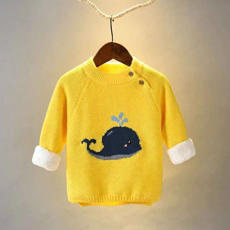 Baby plush warm cotton pullover long sleeve round neck top in chocolate colour