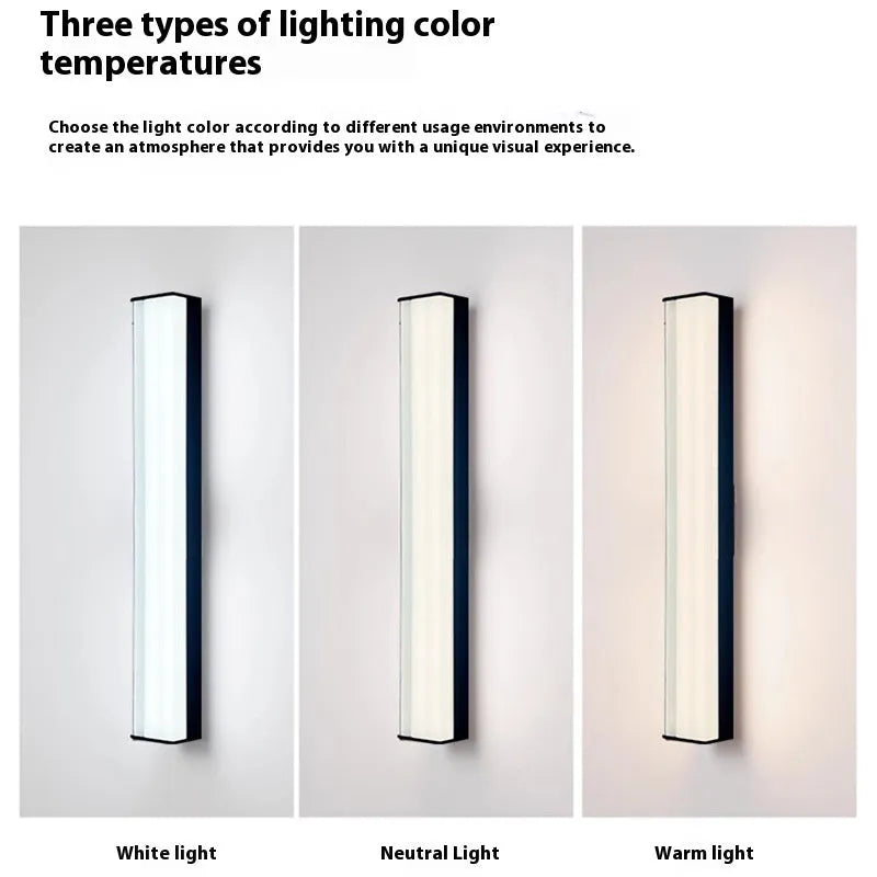 Modern simple style outdoor wall lamp for villa or hotel courtyard entrances, shown in multiple size options.