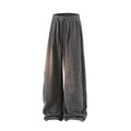 Plus-size hollow-out trousers with fleece lining in straight-leg cut