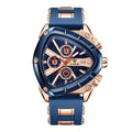 Polygon men's multi-waterproof luminous calendar watch with silicone strap in all black colour