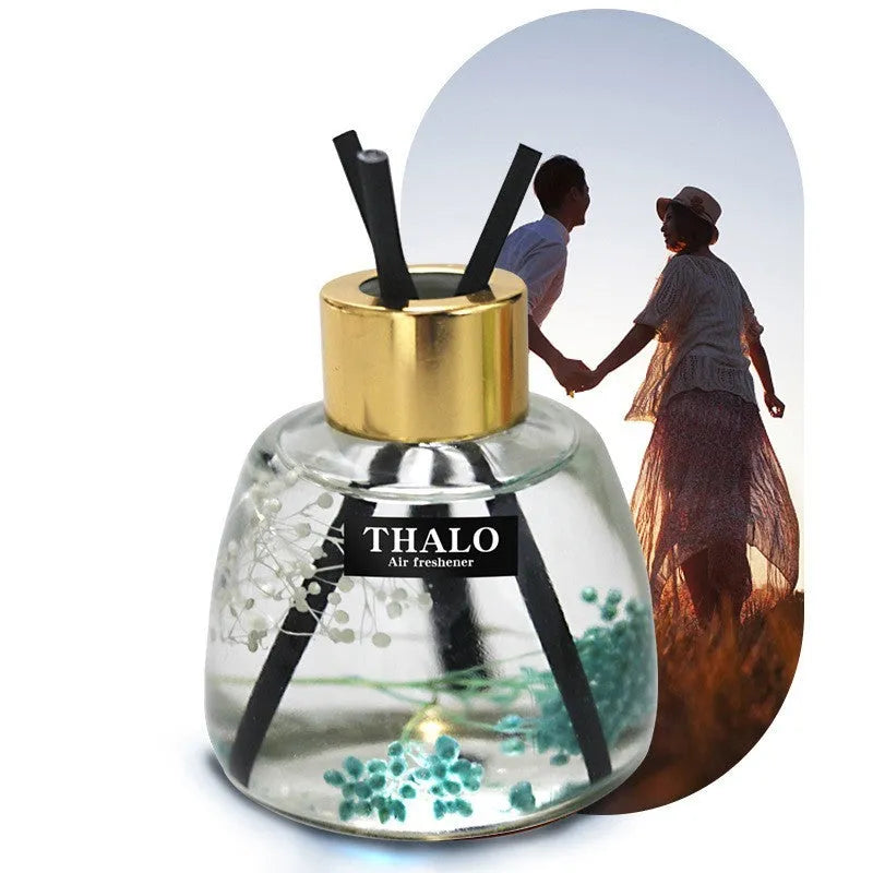 Glass car perfume ornament bottle with loose incense function in various colour options