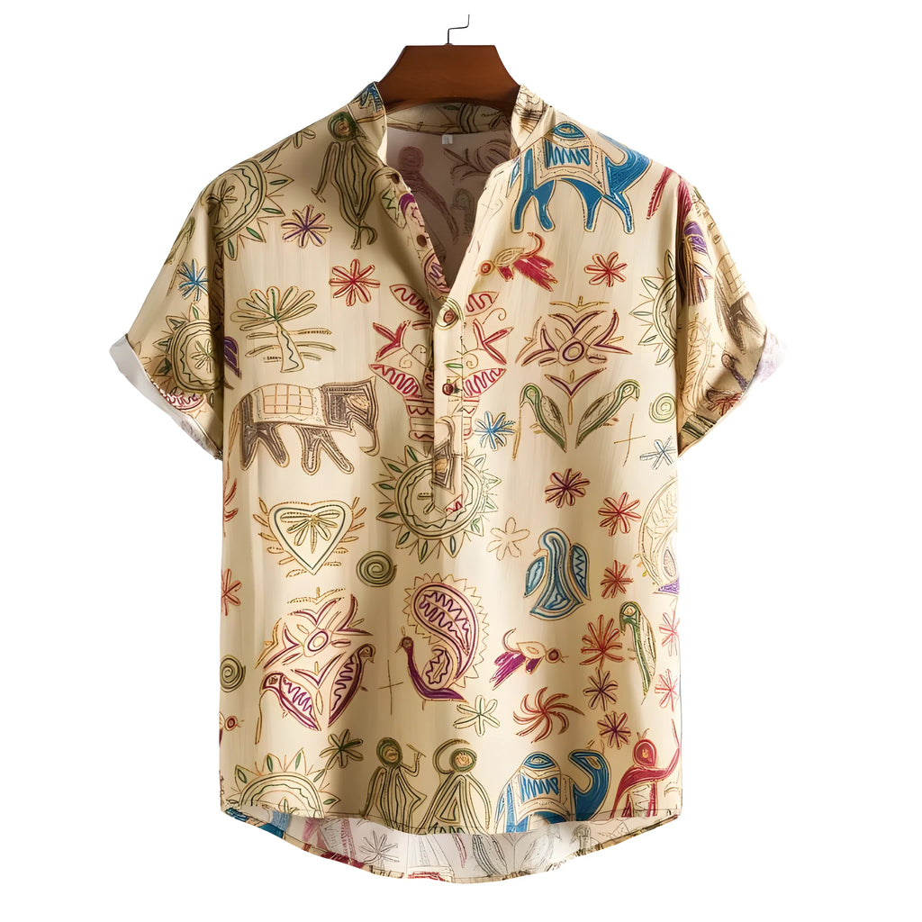 Men's plus size loose fit cardigan with 3D digital print design in blue and black colour pattern.