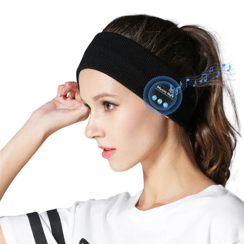 Bluetooth 5.4 sports headband in black, dark grey, or grey-white colours with washable design