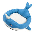 Duck-shaped blue pet bed sofa for small dogs and cats with fluffy polyester filling