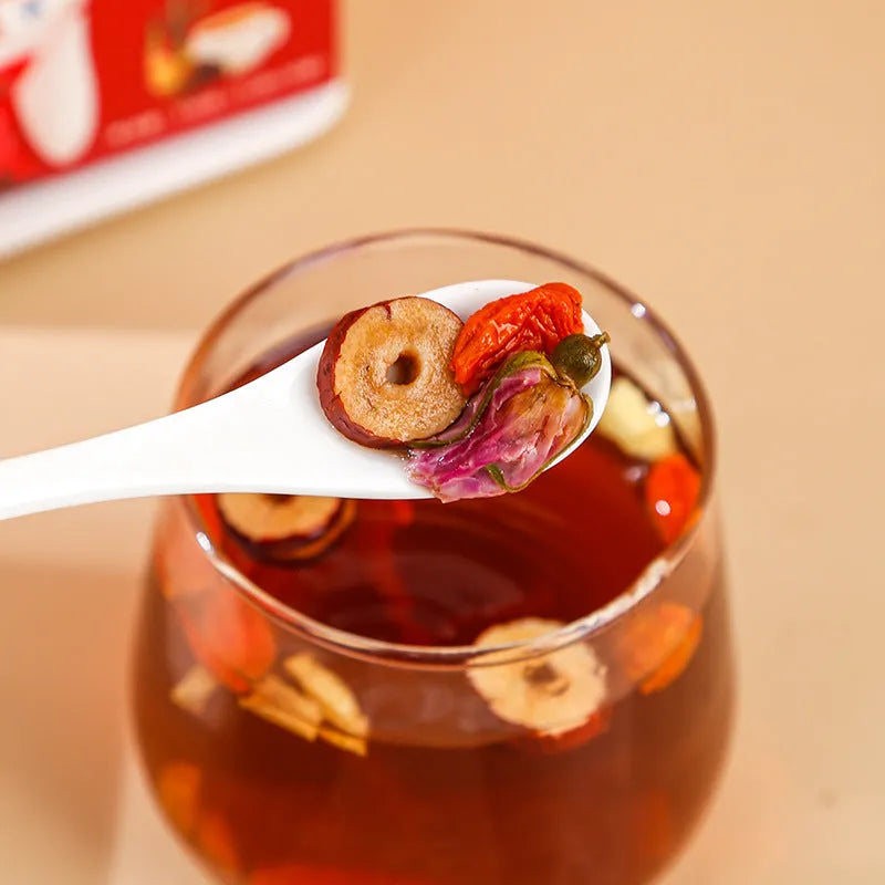 Box of Yuantang brown sugar ginger and red date tea bags, net weight 150g.