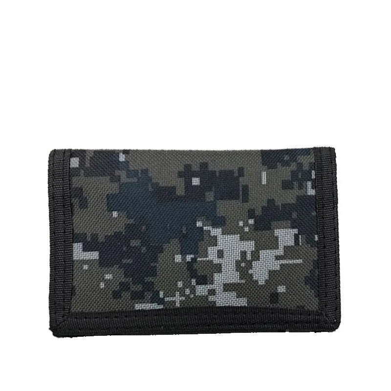 Short style camouflage cloth bank card purse with polyester lining and USB interface