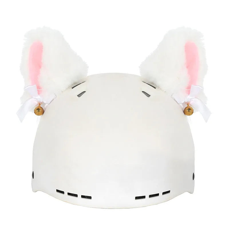 A plush fabric cartoon helmet cover set for adults, showing character designs like a bear and dinosaur for cosplay.