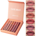HANDAIYAN non-sticky matte liquid lipstick set gift box with six assorted shades and high-shine gloss