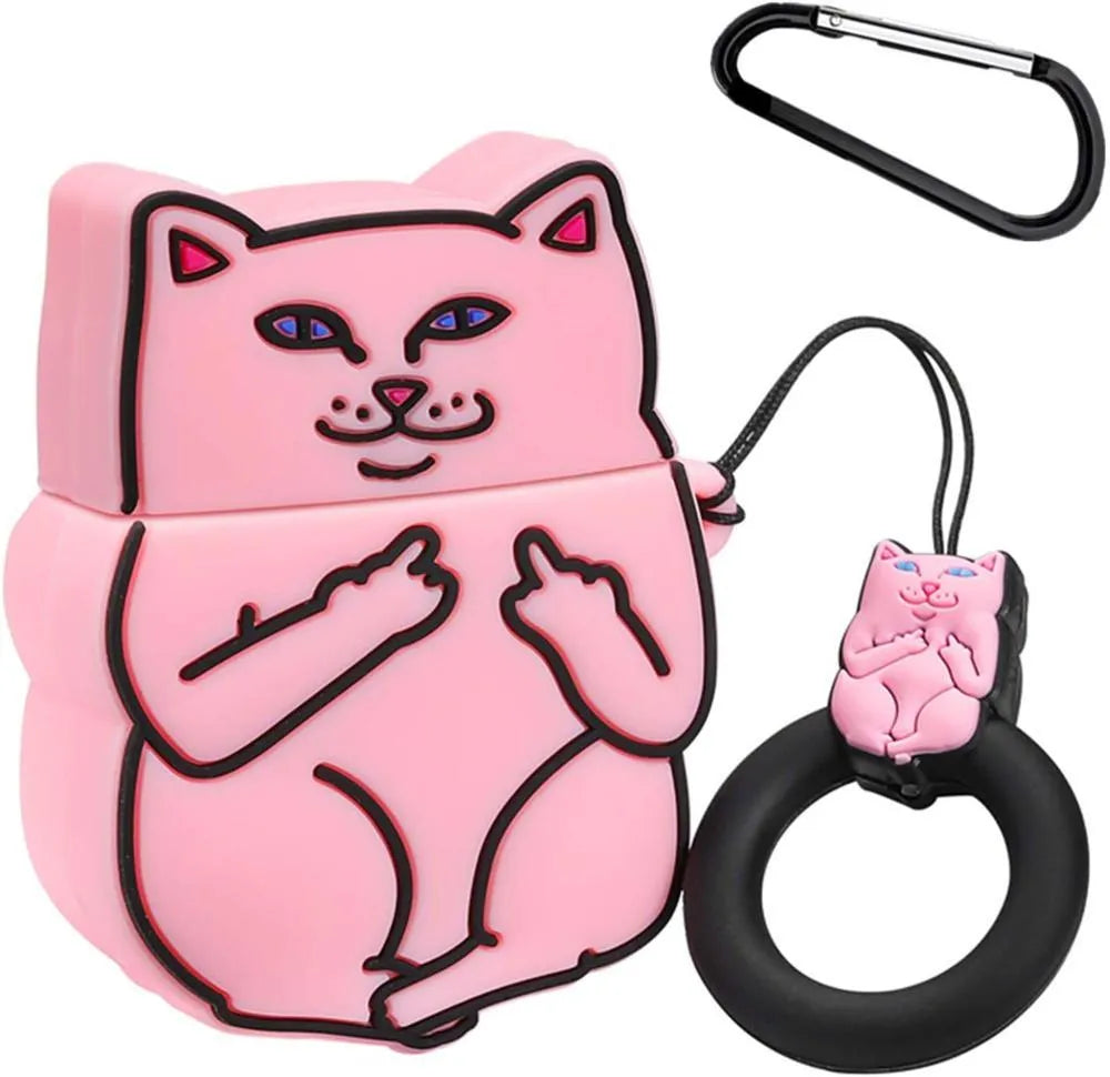 Silicone protective case for AirPods with cartoon animal and food theme designs