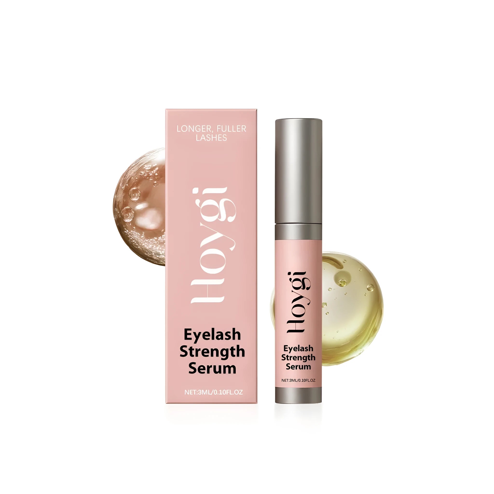 Eyelash Nourishing Liquid 3ml serum with peptide and hyaluronic acid, white bottle with dropper