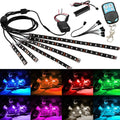 Black silicone RGB LED light bar with wireless remote control for car and motorcycle interior lighting