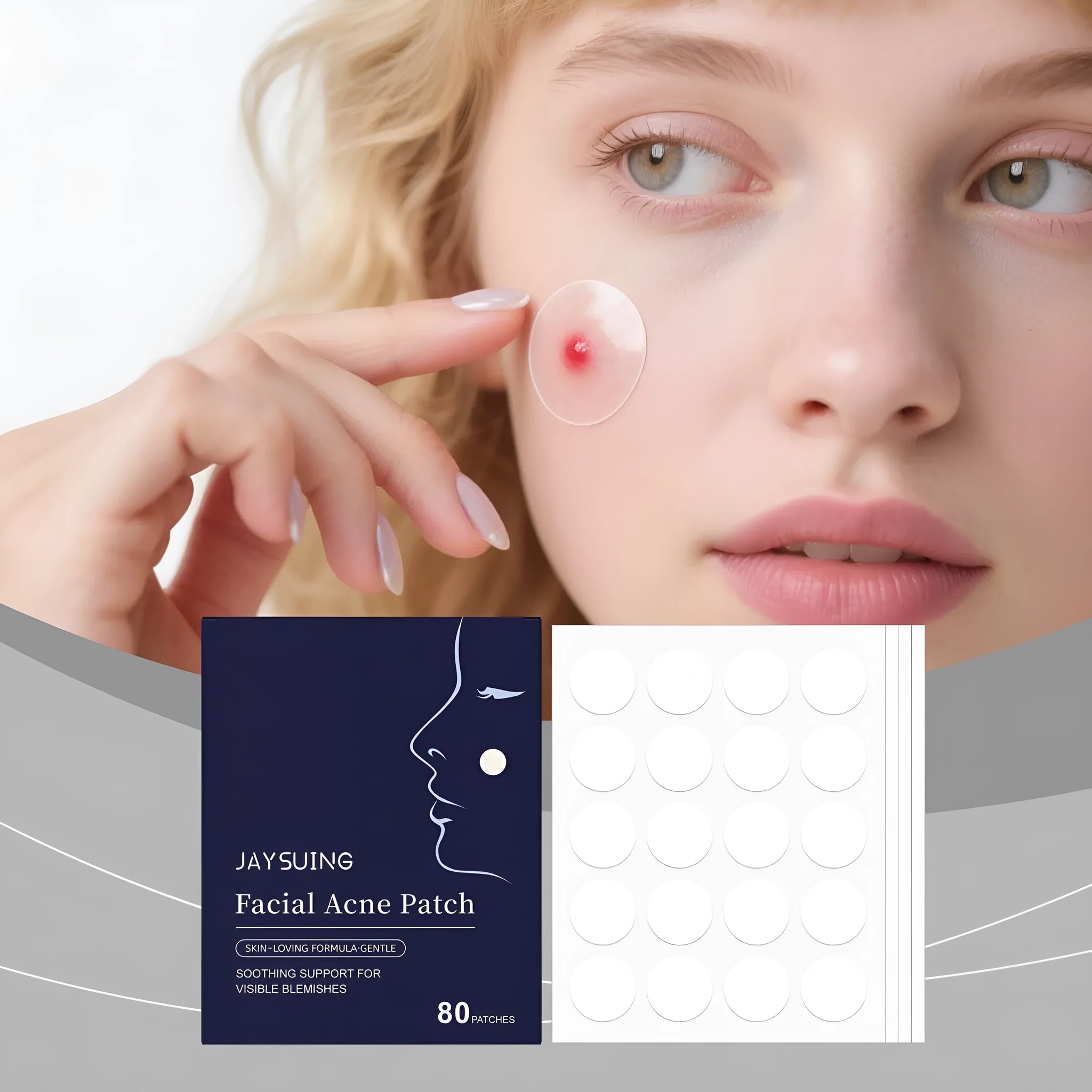 80 transparent hydrocolloid acne patches for facial skincare treatment