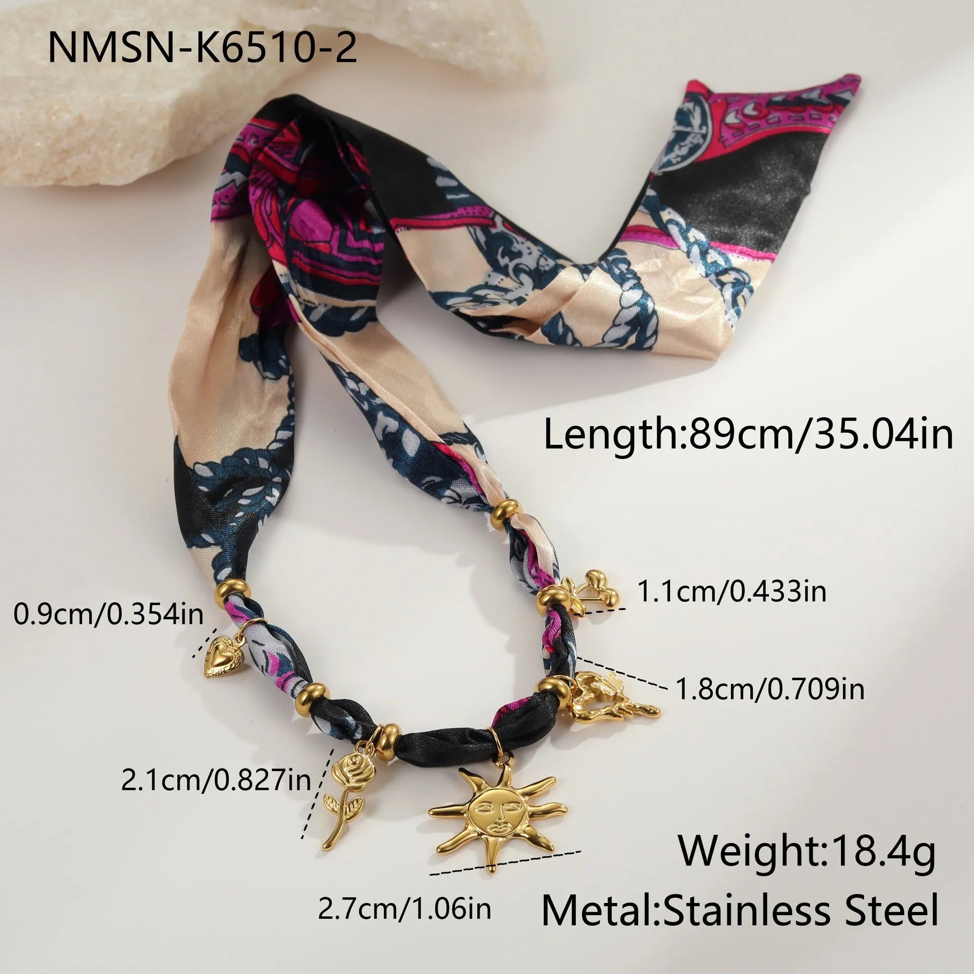 Stainless steel sun pendant necklace and bracelet set with 18K gold electroplating and geometric design