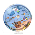 95cm square pet water playmat with floating fish toys in clear PVC mat for cats and dogs