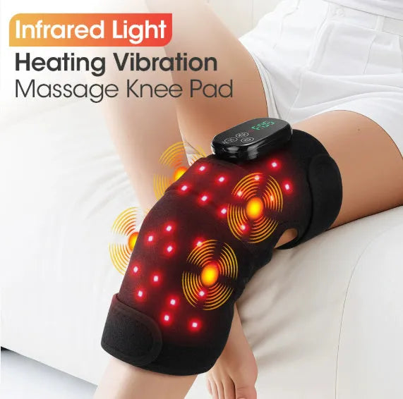 Grey hot compress red light therapy knee brace with rechargeable battery for shoulder and elbow joint relief