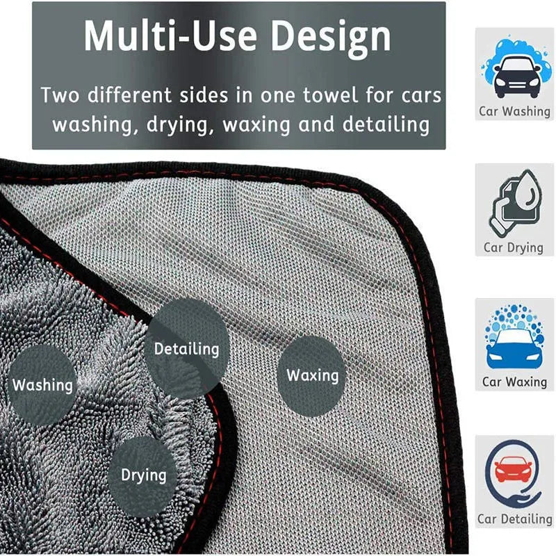 Grey 40x40cm microfiber car wash towel for vehicle drying and cleaning