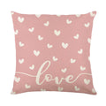 Square pillow cover with red and white plaid heart pattern for Valentine's Day decoration.