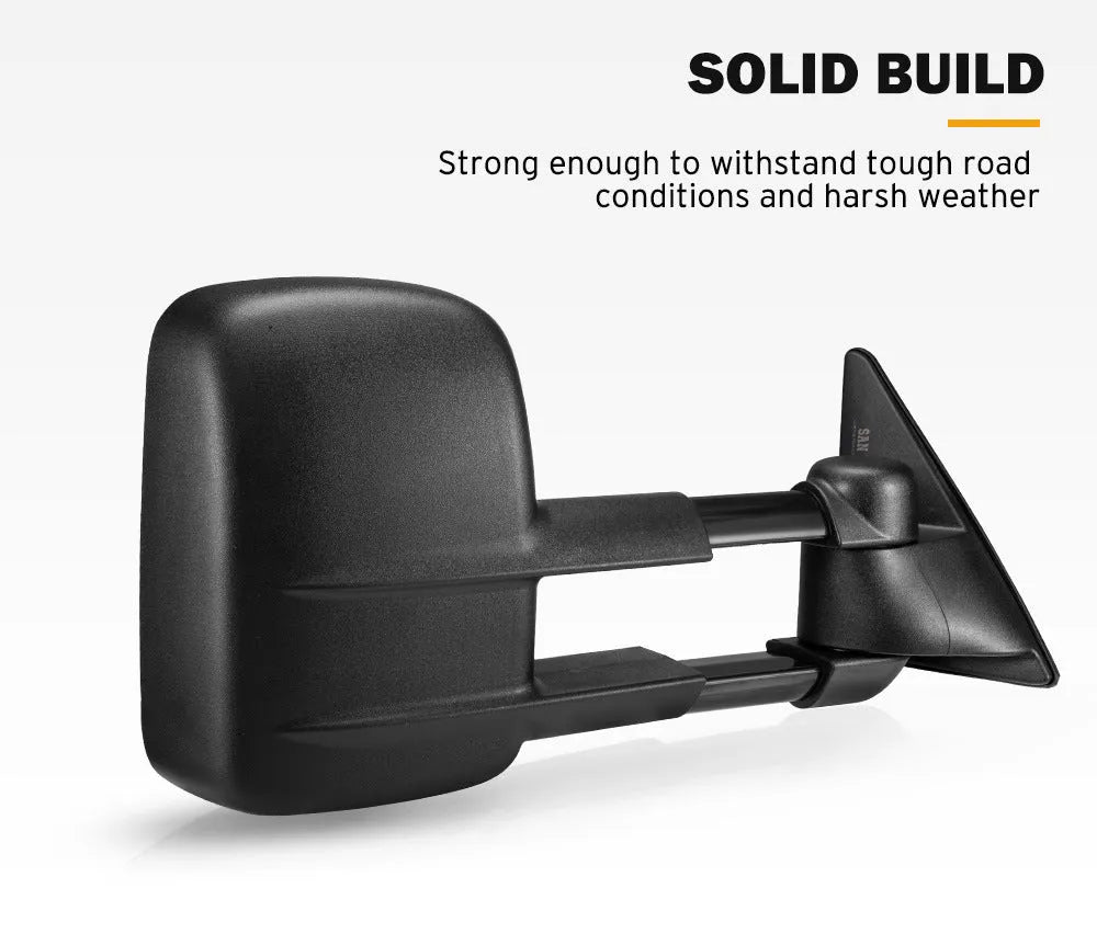 Black foldable rearview mirrors for Toyota Land Cruiser 100 Series 1998-2007 replacement