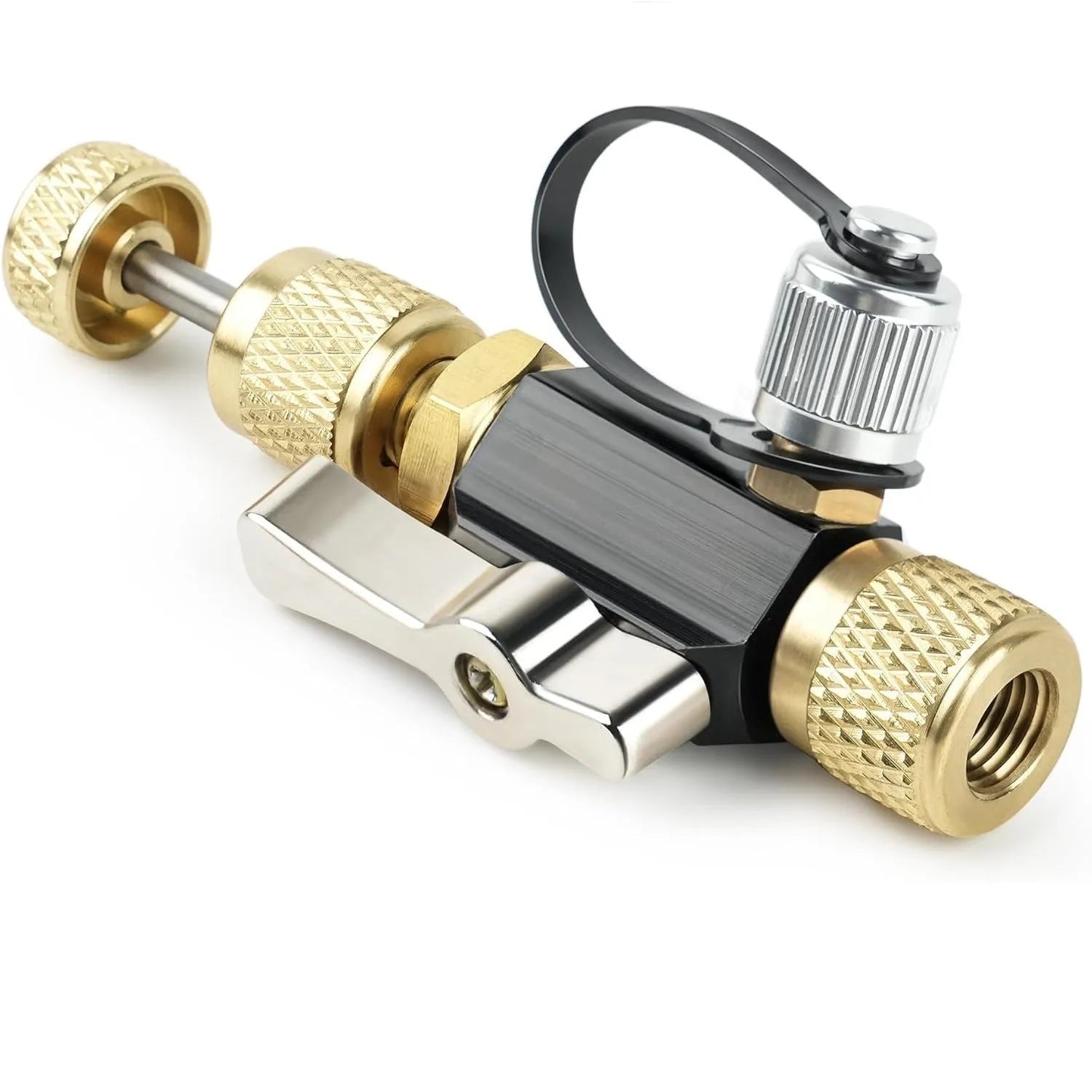 Metal vacuum valve core disassembly tool set for bicycle tyre maintenance