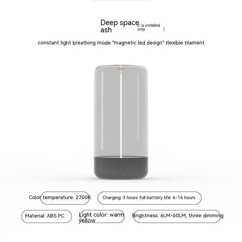 New LED camping light with Type-C rechargeable portable night light, 360-degree illumination, touch control, flexible magnetic filament