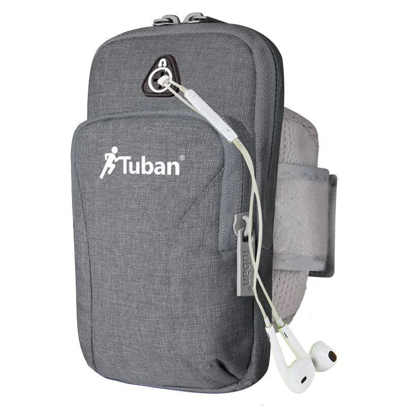 Running phone arm bag made of Oxford cloth in blue, wrist strap style for sports