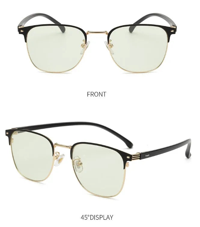 Flat without degree anti-blue glasses with PC lens, 20g, in black colour on white background