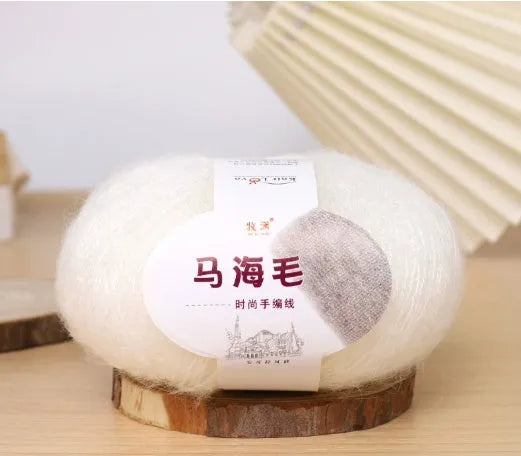 Mohair wool ball for DIY scarf knitting in multiple colour options