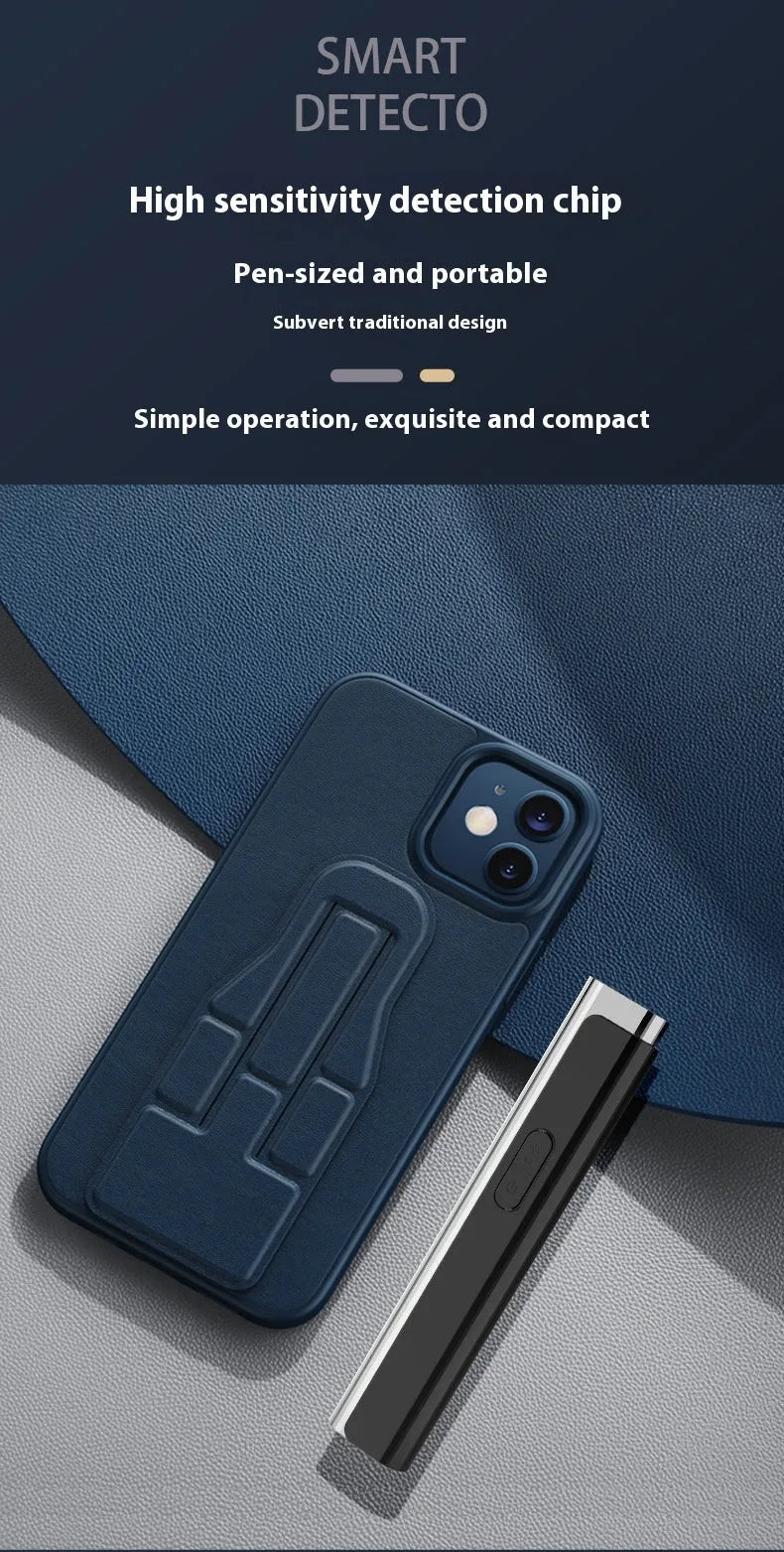 Handheld black anti spy camera detector with RF and lens scanning for personal privacy