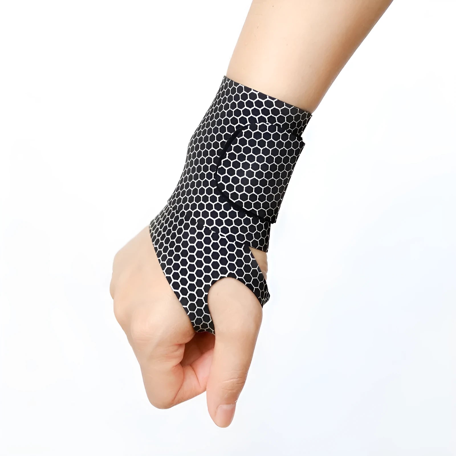 Lycra elastic wristband seamless adjustable sports strap in black with honeycomb texture