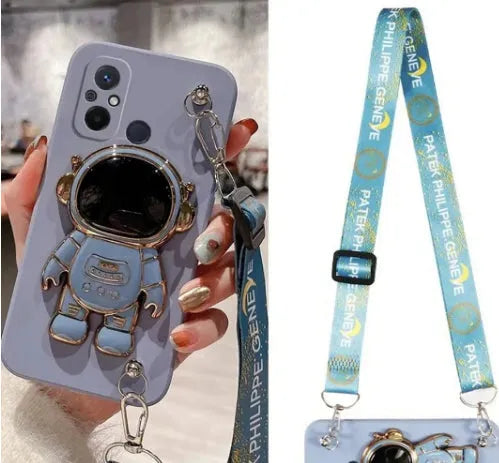 Crossbody silicone phone case with lanyard and bracket for Apple iPhone in black colour option